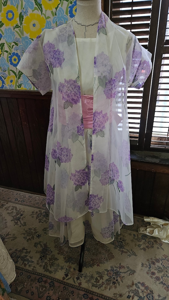 1950's Lilac & White Organza Dress with Jacket