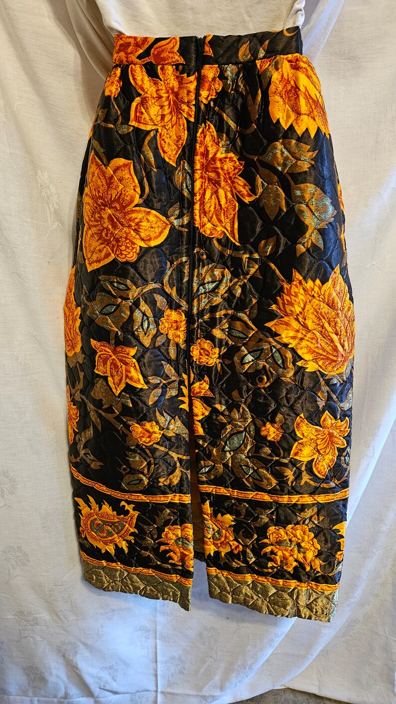 70’s Inconic Quilted Floral Maxi A-Line Skirt. by Mr. 