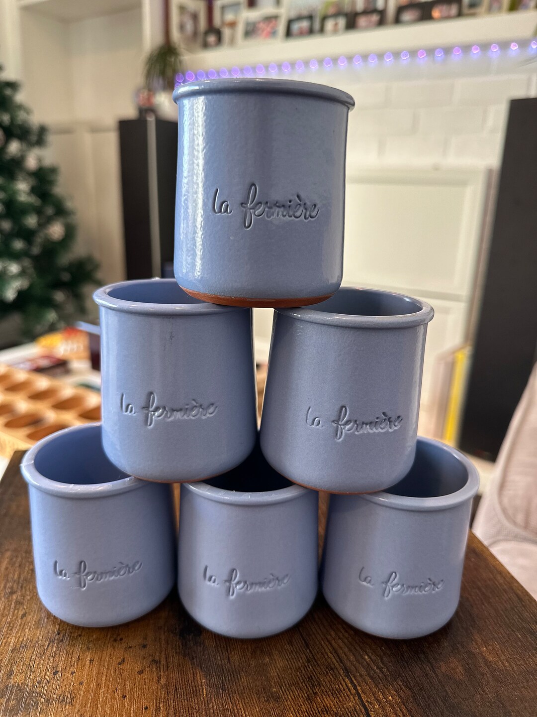 La Fermiere Yogurt Pot Classic Blue Set of 6 Etsy