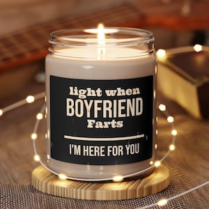 Light when boyfriend farts candle, funny candle, boyfriend gift, girlfriend gift, Candle Lovers, Best friend gifts, gag gift, couples gift