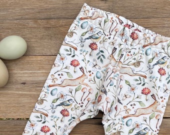 Baby Pants Spring Easter Rabbit Organic Cotton | Cottage Core Rabbit Easter Joggers | Gender Neutral Baby Pants | Baby Boy Baby Girl Pants