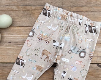 Baby Pants Easter on the Farm Organic Cotton | Baby Leggings | Gender Neutral Baby Pants | Baby Boy Pants | Baby Girl Pants