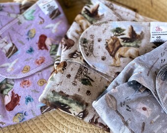 Stretchy Preflat Mythical Sea Savannah Wizard | Newborn | One Size | Bamboo Cotton Preflat Cloth Diaper