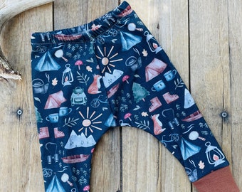 Bamboo Baby Pants Fox Camping | Baby Leggings | Mountains Mushroom | Gender Neutral Baby Pants | Baby Boy Pants | Baby Girl Pants