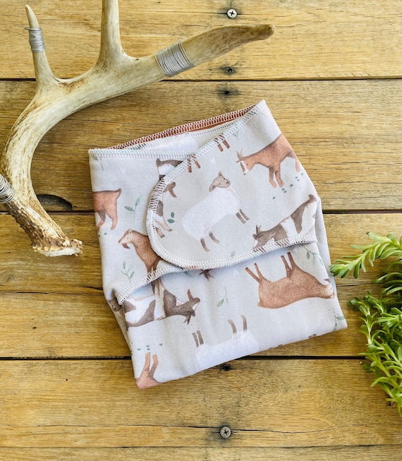 Bamboo Stretchy Preflat Goat and Sheep Farm | Newborn | One Size | OS Cloth  Diaper | Preflat Cloth Diaper | Bamboo Cotton Diaper - Etsy
