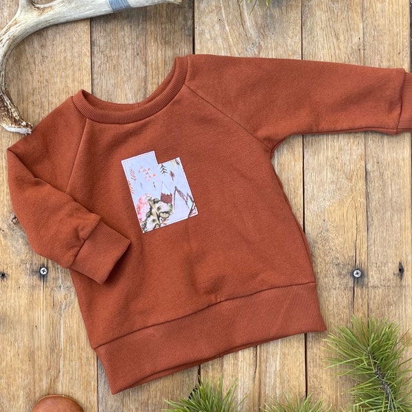 Baby Sweater Mountain Sunset Utah Organic Cotton | Gender Neutral Baby Sweater | Baby Boy Sweater | Baby Girl Sweater