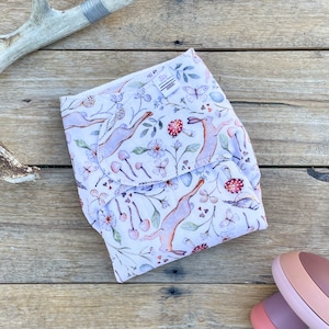 Bamboo Stretchy Preflat Spring Rabbit Mushroom | Preemie | Newborn | One Size | Preflat Cloth Diaper | Bamboo Cotton Diaper