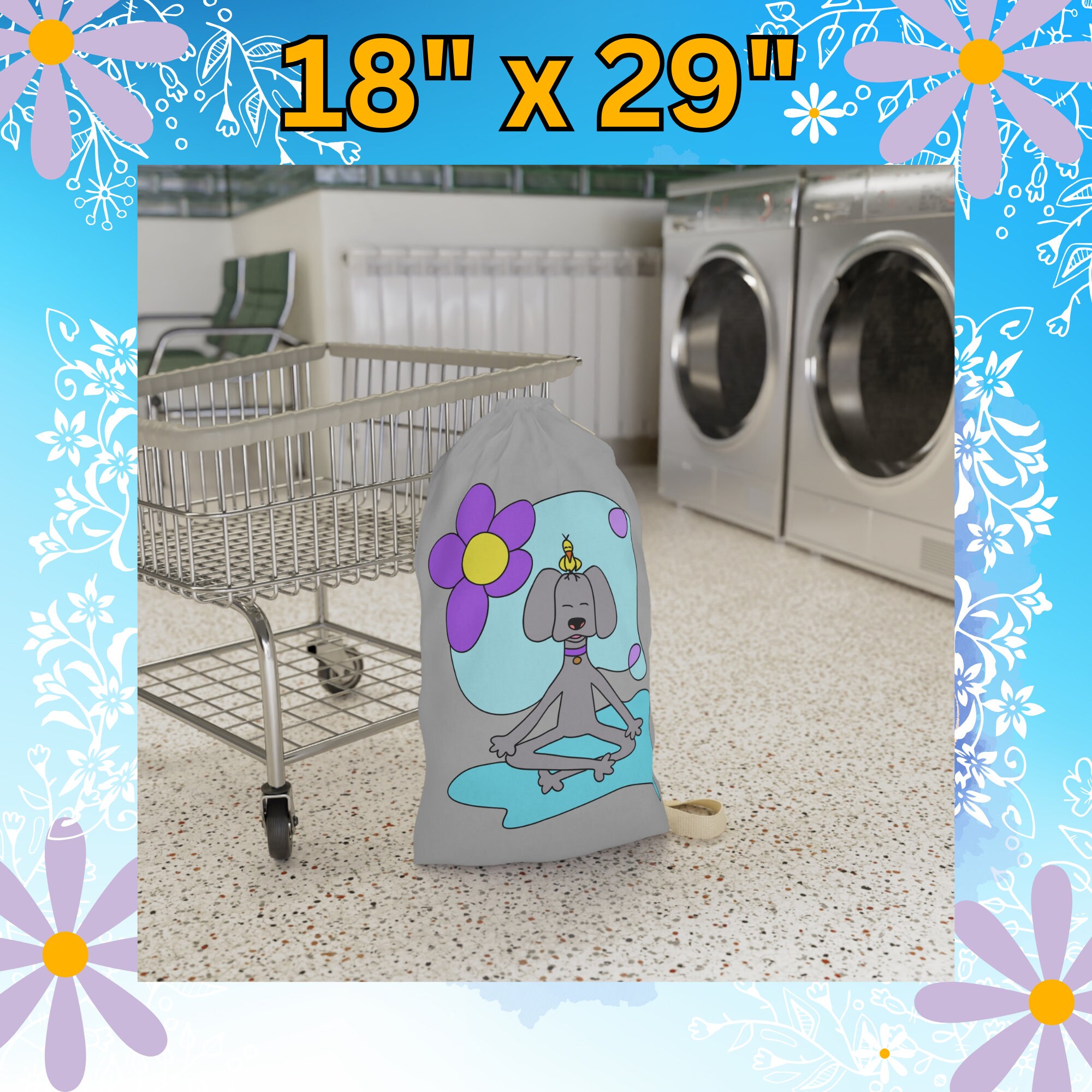 Peacefulness Laundry Bag,Dog Laundry Bag.Pet Laundry Bag.Yoga Laundry