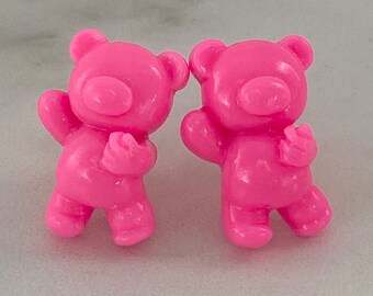 Cute Pink Teddy Stud Earrings