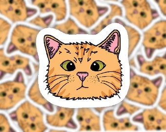 Adesivo gatto soriano arancione / Adesivo gattino / Adesivo animale carino