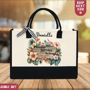 Personalized Pioneer Service School Cotton Canvas Tote Bag