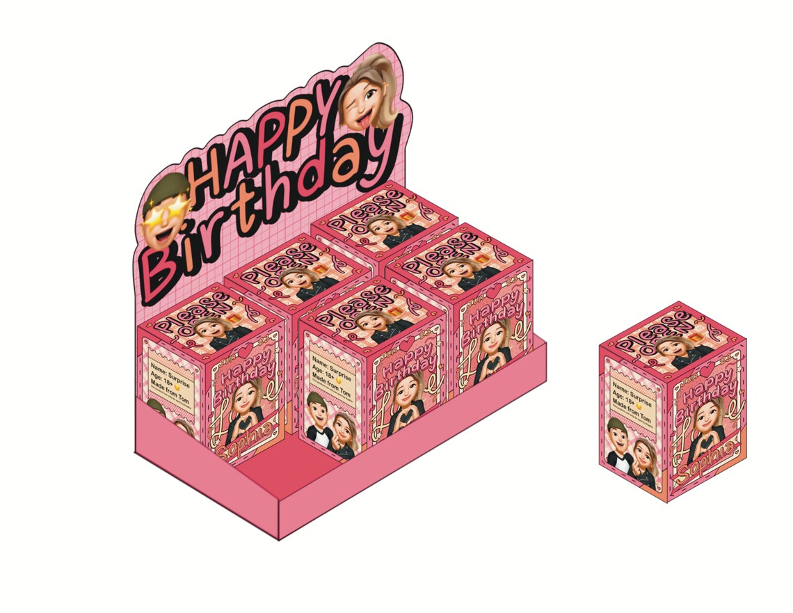 Printable DIY Surprise Blind Box Template Birthday Mystery Box Gift Printable DIY Surprise Blind Box Template Birthday Mystery Box Gift