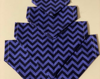 Blue zigzag Homemade Pet bandana - For Dogs and Cats