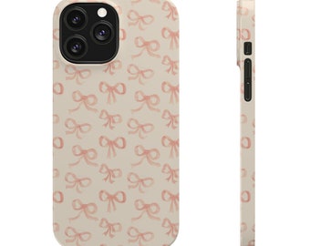 Trendy Pink Bow Ribbon iPhone 13 / 14 / 15 Pro Plus Max Hülle