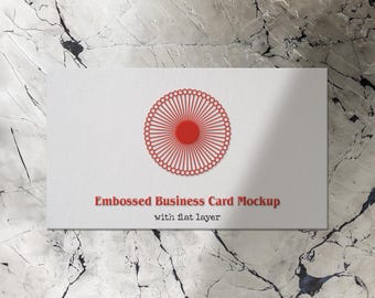 Embossed Business Card Mockup – US/Canada & ANZ Sizes (2 PSD files)