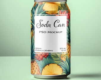 Soda Can Mock-up PSD file with smart objects