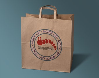 PSD Mock-up of a Paper Shopping Bag - Photoshop file with smart objects and displacement map