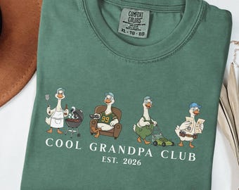 Comfort Colors® Grandpa Shirt, Personalized Funny Goose Club Tee, pregnancy announcement grandparents Tshirt, First Time Grandparents Gift