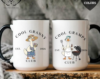 Personalized Grandma-Grandpa Mug, Baby Announcement Gift For New Grandparents, Promoted To Grandma And Grandpa Coffee Cups, Est 2026