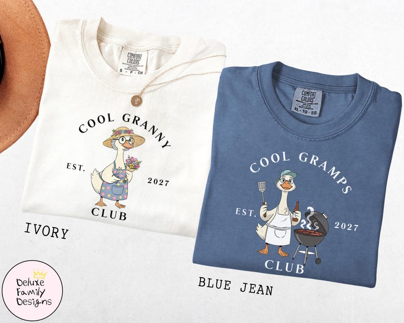 Comfort Colors® Grandparents Matching Shirts: Silly Goose Club Tee, New Pregnancy Announcement Tshirt, First Time Grandparent Gift image 1