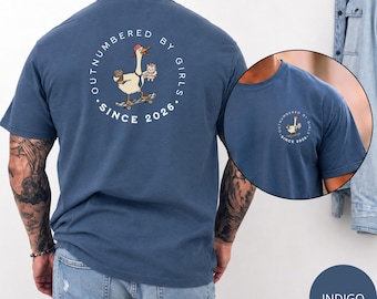 Outnumbered By Girls Shirt, Girl Dad Tee, Dad of Daughters Gift, Comfort Colors Shirt, Funny Father's Day Gift for Dad Since 2026
