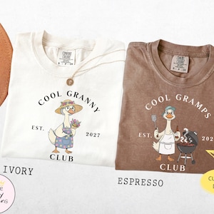 Comfort Colors® Grandparents Matching Shirts: Silly Goose Club Tee, New Pregnancy Announcement Tshirt, First Time Grandparent Gift image 3