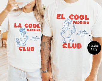 Personalized Matching Godmother Godfather Shirts, La Cool Madrina y El Cool Padrino Tee, quieren ser mis padrinos proposal gift ideas