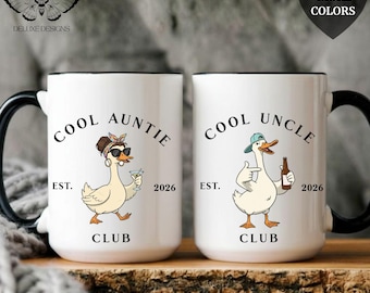 Personalized Aunt And Uncle Mug, Baby Announcement Gift, Promoted To Aunt And Uncle, Funny Goose Coffee Cups, Gift For Siblings