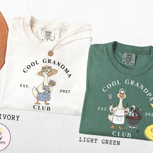 Comfort Colors® Grandparents Matching Shirts: Silly Goose Club Tee, New Pregnancy Announcement Tshirt, First Time Grandparent Gift image 2