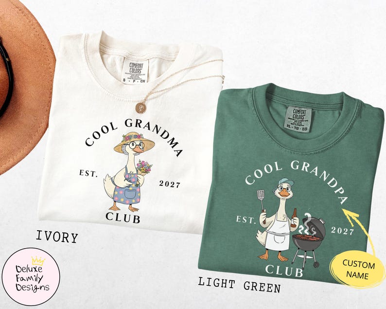 Comfort Colors® Grandparents Matching Shirts: Silly Goose Club Tee, New Pregnancy Announcement Tshirt, First Time Grandparent Gift image 2