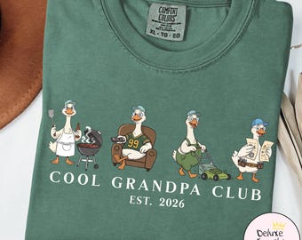 Comfort Colors® Grandpa Shirt, Personalized Funny Goose Club Tee, pregnancy announcement grandparents Tshirt, First Time Grandparents Gift
