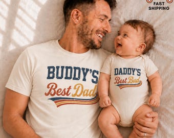 Dad and Me Matching Shirts, Daddy's Best Bud Baby Tee, Retro 70s Father’s Day Gift For New Dad, First Father's Day Outfit