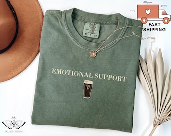 Emotional Support Guinness Beer Comfort Colors® T-Shirt, Funny Irish Beer Shirt, St. Patrick’s Day Gift, Irish Pub Drinking Tee, Beer Lovers
