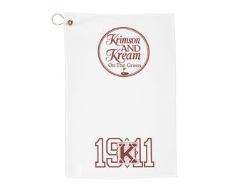Kappa Alpha Psi Golf Towels, Fraternity Golf Towels, Greek Golf Accessories, Crimson and Cream Golf Towels, Golf Gift for Him
