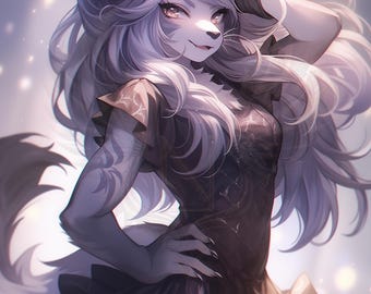 Diseño de personaje Foxgirl adoptable: Arte antropomórfico de Kemonomimi Kitsune