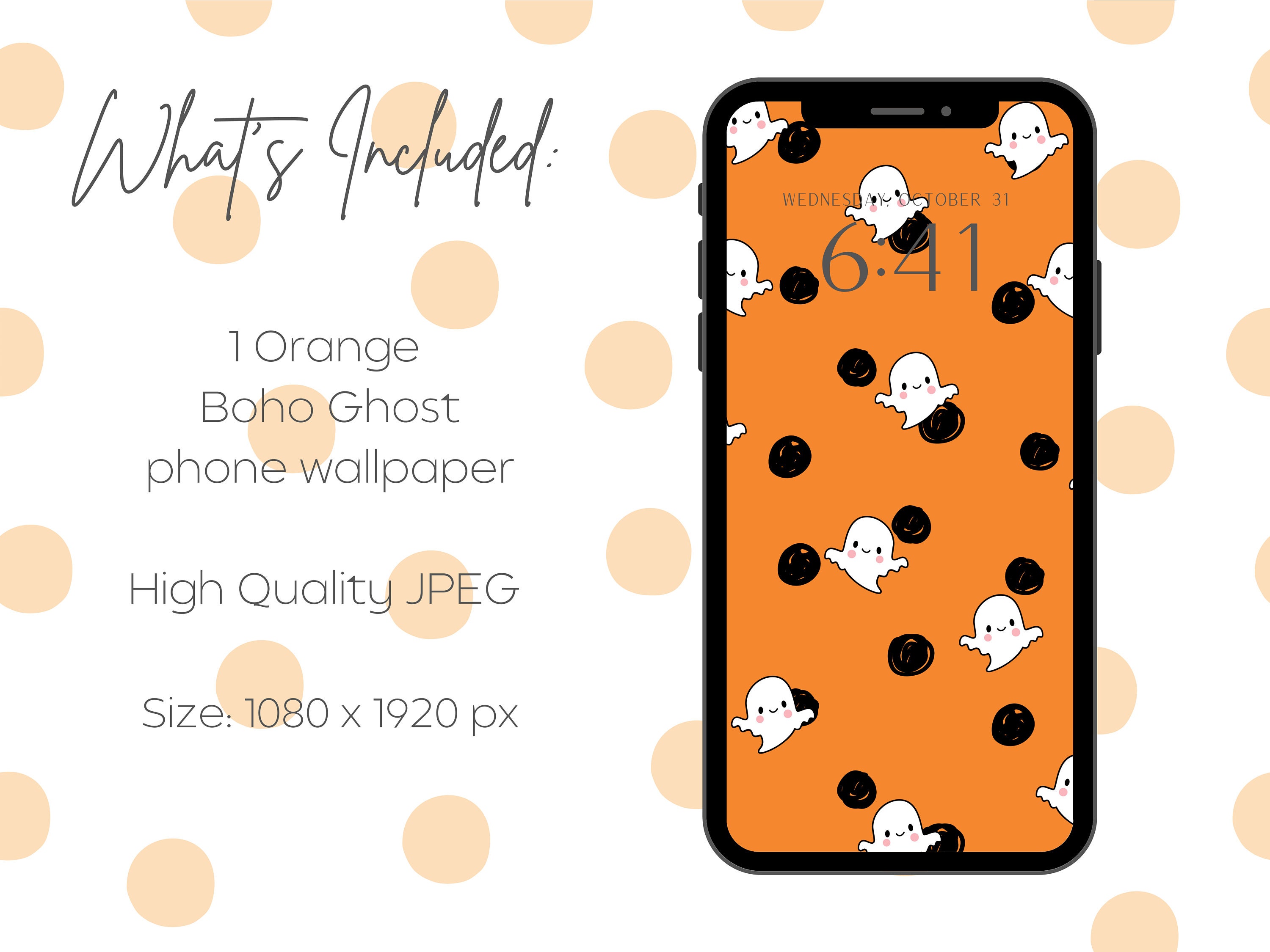 Halloween Ghost iPhone Wallpaper | Cute Ghost Background | Fall