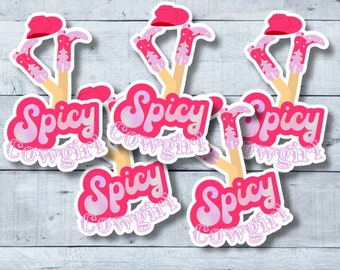 Cowgirl Sticker Retro Barbie Pink Sticker Cute Cowgirl Boots Sticker Country Western Decal For Laptop Cowgirl Hat Hot Pink Trendy Aesthetic
