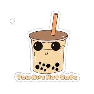 Etiqueta engomada de Kawaii Boba, etiqueta engomada linda de Kawaii, etiqueta engomada del té de Boba, etiqueta engomada divertida, etiqueta engomada del planificador kawaii, etiqueta engomada del vinilo de Kawaii, etiqueta engomada del ordenador portátil