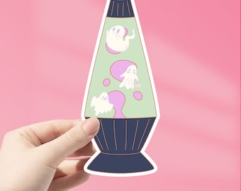 Ghost Lava Lamp Sticker, Halloween Ghost Sticker, Ghost Laptop Decal, Pastel Sticker, Cute Spooky Ghost Sticker, Groovy Halloween Sticker