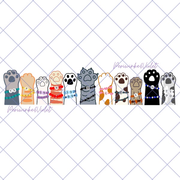 Cats in Friendship Bracelets - PNG, SVG Digital Files Only