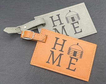 Navajo Hogan "Home" Luggage Tag, Laser Engraved