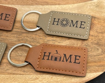 Navajo Themed "Home" Key Chain with Personalization