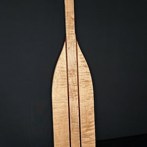 48" Soft Curly Maple and Peruvian Walnut canoe paddle