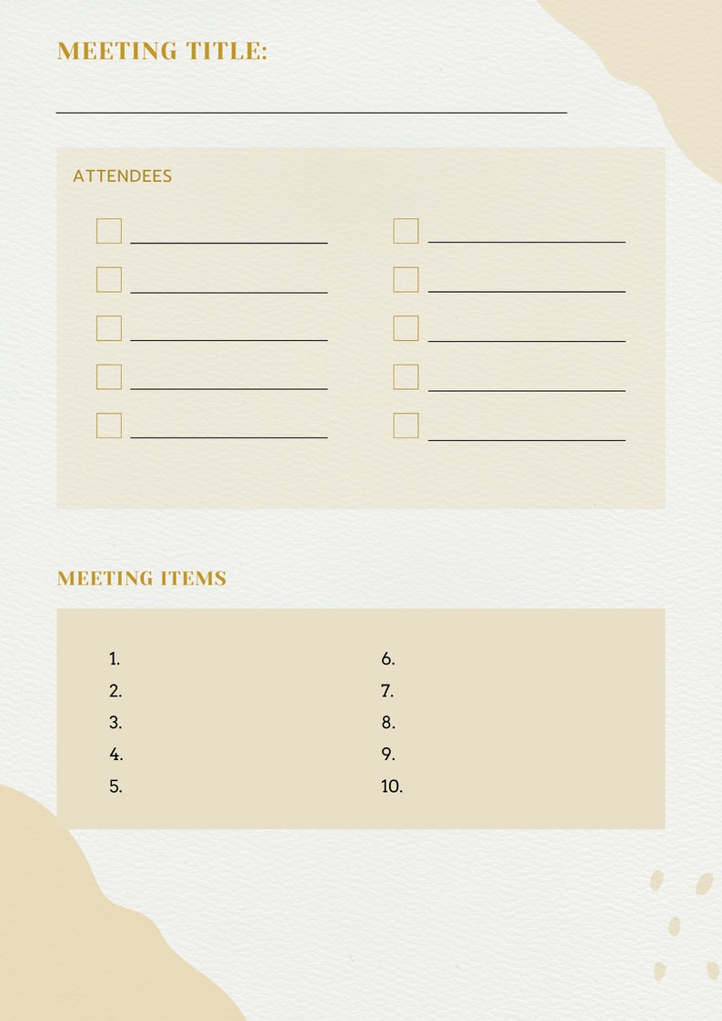 Minimalistic, Pastel, Simple Meeting Agenda Template, Minute Meeting ...