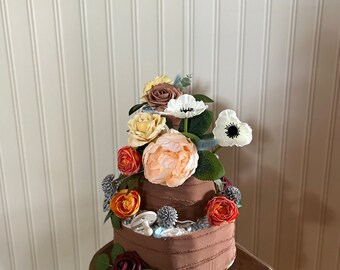 Gâteau de couches - 3 étages - Champ de fleurs sauvages