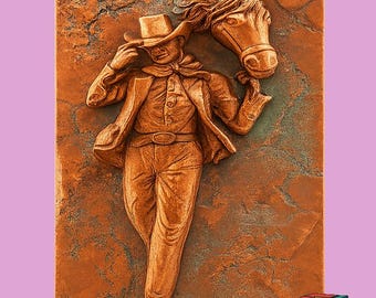 Cowboy och häst 3D-modell STL-fil, CNC-laserskärning (digital nedladdning)