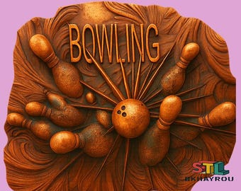 Bowling STL Model, CNC Router Engraver, 3D Design (Digital Download)