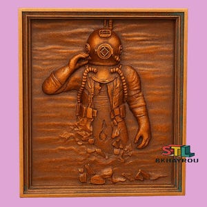 Diver STL File: 3D Print, CNC Router, Laser Cut (Digital Download)