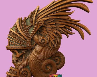 Decorated Skull 3D Model, CNC Router and Laser Cut File (STL Digital Download)