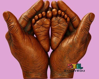 Baby Feet and Hands 3D Model STL File, CNC Router, Laser Cut (Digital Download)